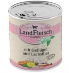 LandFleisch Dog Pur Gefl&uuml;gel & Lachsfilet / Linnuliha & L&otilde;hefilee 800g