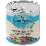 LandFleisch Dog Pur Gefl&uuml;gelherzen & Seelachs / Linnus&uuml;da & Merekala 800g