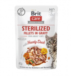 Brit Care Fillets in Gravy Hearty Duck m&auml;rgtoit steriliseeritud kassidele 85g