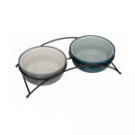 Kausid alusega 2x1,6 l, h.20 cm, petrool/hall