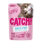 Catch! T&auml;iss&ouml;&ouml;t t&auml;iskasvanud kassidele valge kala ja porgandiga kastmes 85g