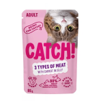 Catch! T&auml;iss&ouml;&ouml;t t&auml;iskasvanud kassidele kolme liiki liha ja porgandiga želees 85g