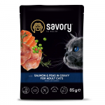 Savory konserv t&auml;iskasvanud kassidele l&otilde;he ja hernestega kastmes 85g