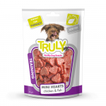 Truly Mini Hearts, kana ja kalalihaga maiused koertele 90g