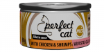 T&auml;iss&ouml;&ouml;t (konserv) Perfect Cat kana ja krevettidega kastmes 80g