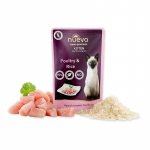 T&auml;iss&ouml;&ouml;t (konserv) NUEVO Super-Premium kassipoegadele - linnuliha ja riis 85g