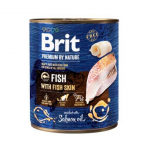 Brit Premium by Nature konserv Fish with Fish Skin koertele 800g