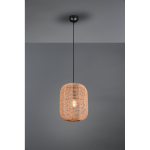 Trio Runa pendant lamp 35 cm, E27, matt black/sisal