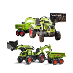 FALK Tractor CLAAS AVEC Green on pedals with trailer from 3 years