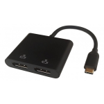Deltaco USBC-2DP videokaabliadapter 0,1 m USB t&uuml;&uuml;p-C 2 x DisplayPort Must