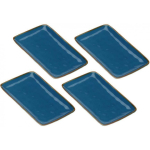 Rose&Tulipani Set of 4 rectangular Concerto Blu Avio - Granatowy, 20 x 13 cm