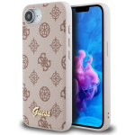 Guess Peony Script Logo MagSafe iPhone 16e Case - Brown