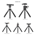 Leofoto MT-03+MBH-19 Spider kokkupandav laudmini statiiv ja peapink koos kotiga