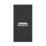 Orno NOEN USB, 22.5x45 mm modular port with USB charger, 2.1A 5V DC, black