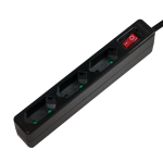 LogiLink LPS230B pikendusjuhe 1,5 m 3 vahelduvvoolu kontakt Must