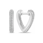 Brilio Brilio Silver Silver heart earrings with zircons EA1186W