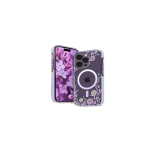 Apple Apple iPhone 14 Pro MagSafe kaunistatud pojengi lilledega tr&uuml;kk Flora seeria magnetiline lilla