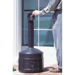 Justrite v&auml;line popielniczka zewnėrine miejska stabiliam pagrinde talpa 15L diamentro 42cm auk&scaron;tis 98cm balta