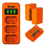 Rollei NP-FZ100 3-pack aku ja laadija komplekt