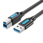 Vention COOBI USB-kaabel USB 3.2 Gen 1 (3.1 Gen 1) 3 m USB A USB B Must