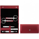 Manicure Manicure set Zwilling Classic Inox - red, sk&oacute;rzane etui, 5 parts - Red