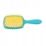 Janeke "Superbrush" hair brush for clarifying hair. Turquoise-Yellow