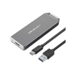 Qoltec mini aluminum body | M.2 SSD drive space | NVMe | PCIe | USB 3.1 | Super speed 10Gb/s | 2TB | silver