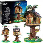 Klocki Klocki konstrukcyjne CaDA Tree House Library Biblioteka w Domku na drzewie swiatlo LED 1808 parts C66013W