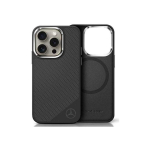 Case Case Mercedes MEHMP16L23SUGDK iPhone 16 Pro 6.3" black/black hardcase Silicone Tonal Logo Wood Pattern MagSafe