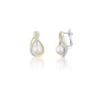 Jwl Jwl Luxury Pearls Elegant two-tone earrings with real pearls JL0721