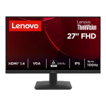 Lenovo ThinkVision S27-4e PC lamekuvar 68,6 cm (27") 1920 x 1080 pikslit Full HD LCD Must