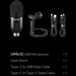 Mikrofon Mikrofon - Godox UMic12 USB kondensator kardioidiga k&otilde;rvaklapipistik must