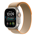 Apple Watch Ultra 4 (GPS + Cellular) 49 mm looduslik tiitankorpus ja liivane Trail rihm, M/L