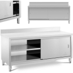 Royal Royal Catering Stainless steel built-in cabinet with edge, wall-mounted, sliding door, 200x60cm