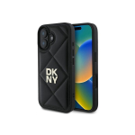 DKNY Quilted Stack Logo iPhone 16 Case - Black