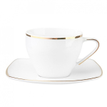 MARIAPAULA MODERNA COFFEE SET WITH GOLD LINE 6/18 White