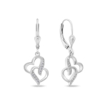 Brilio Brilio Silver Brilio Silver Romantic silver earrings Hearts EA467W