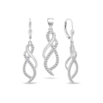 Brilio Brilio Silver Brilio Silver Sparkling silver jewelry set with zircons SET222W (earrings, pendant)