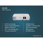 Epson EB-W53 4000 ANSI luumenit 3LCD WXGA (1200x800) Valge
