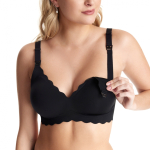 MOMCOZY YN46 SEAMLESS SUPPORT FLORAL NURSING BRA BLACK 2XL