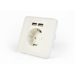 EnerGenie EG-ACU2A2-01 pistikupesa 2 x USB + CEE 7/3 Valge