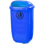 Europlast Europlast Austria Street waste bin, urban waste container, mounted on pole or wall, DIN 50L - blue