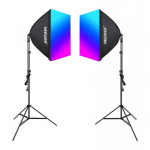 Kit Kit Neewer NK800 two softboxes + bulbs RGB 24W 2700-6500K + tripods + barndoors
