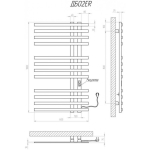Electric Electric towel dryer Kosser Brash 1000x600/12 ER, with timer, white (cable on the right)