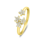 Brilio Brilio Silver Beautiful gold-plated open ring with zircons RI072Y