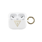 Guess GUACAPLSTLWH AirPods Pro cover white Silicone Triangle Log