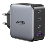 Seinale Seinale kinnitatav laadija UGREEN Nexode 100W, 3x USB-C + USB-A, GaN, Power Delivery, kokkuklapitav pistik.