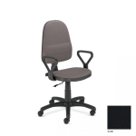 Office Office chair NOWY STYL PRESTIGE, with armrests, V-14, black leather imitation