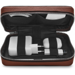 Woolnut Leather Tech Organizer utility bag, cognac