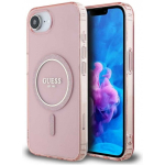 Case Case Guess IML Glitter Circle MagSafe for iPhone 16e pink